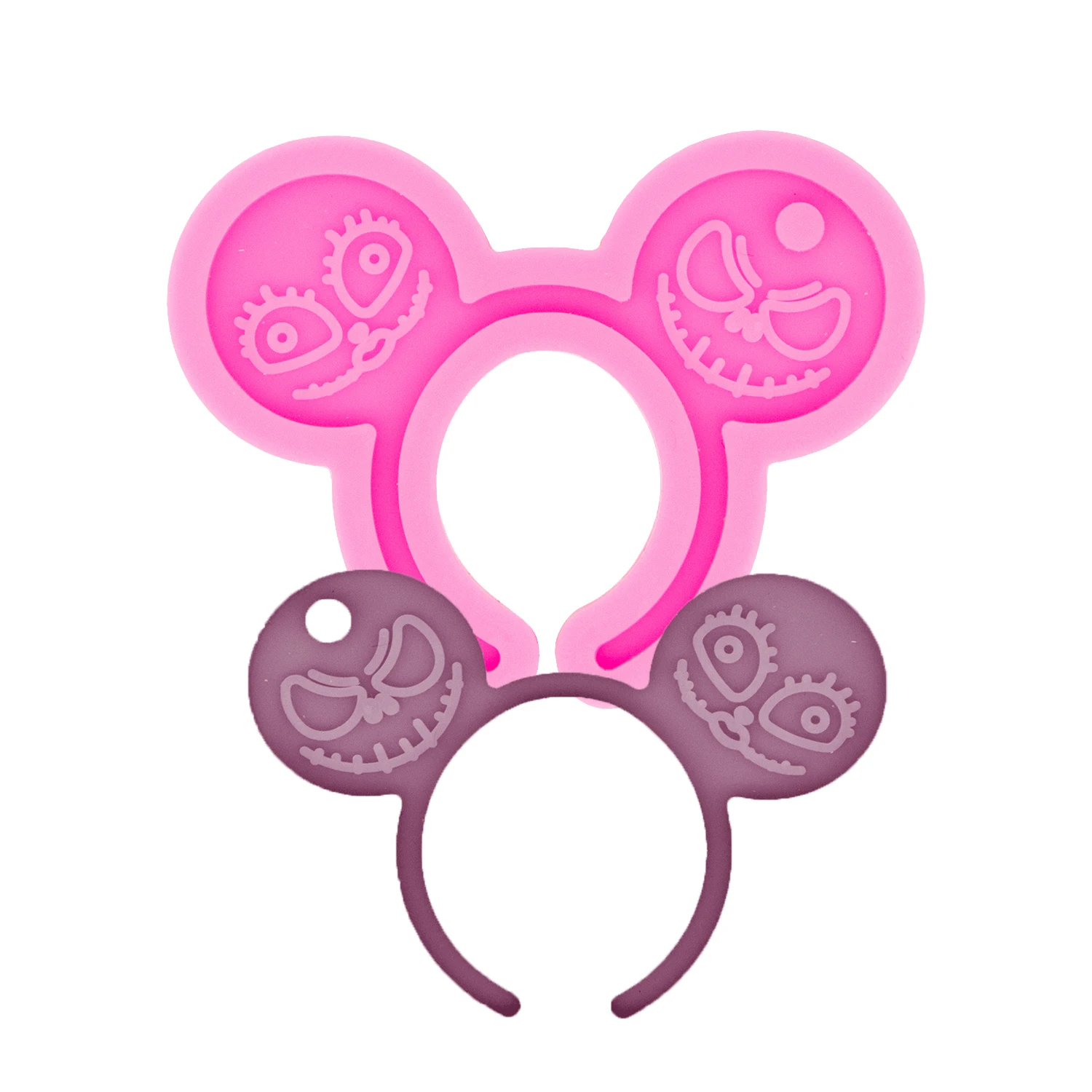Mouse Ears Hair Clip Headband Silicone Mold for Sugar Craft Polymer Clay DIY Chocolate Gummy Cake Decorating Supplies