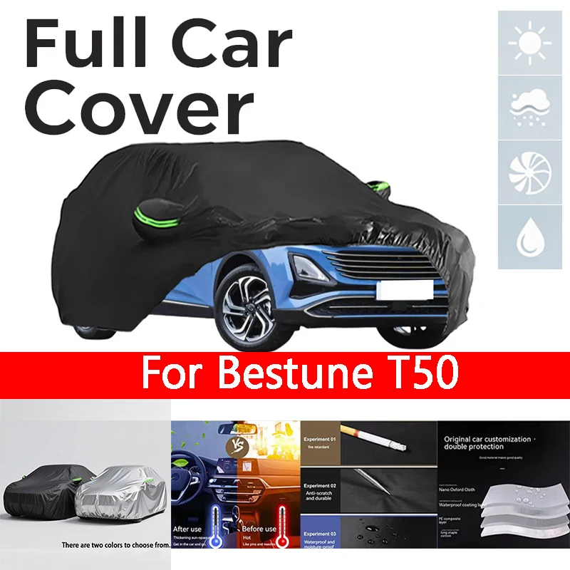 

Full car hood dust-proof outdoor indoor UV protection sun protection and scratchresistance For Bestune T50 Car Umbrella