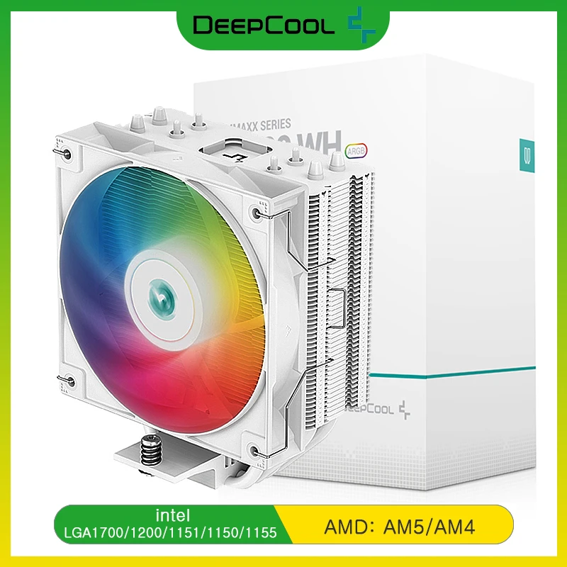 Deepcool ag400 Luft wasserkühler für CPU 5v 3pin argb 4 Heatpipes leise Kühlung für lga1700/115x/1155/am5/am4 Desktop-PC