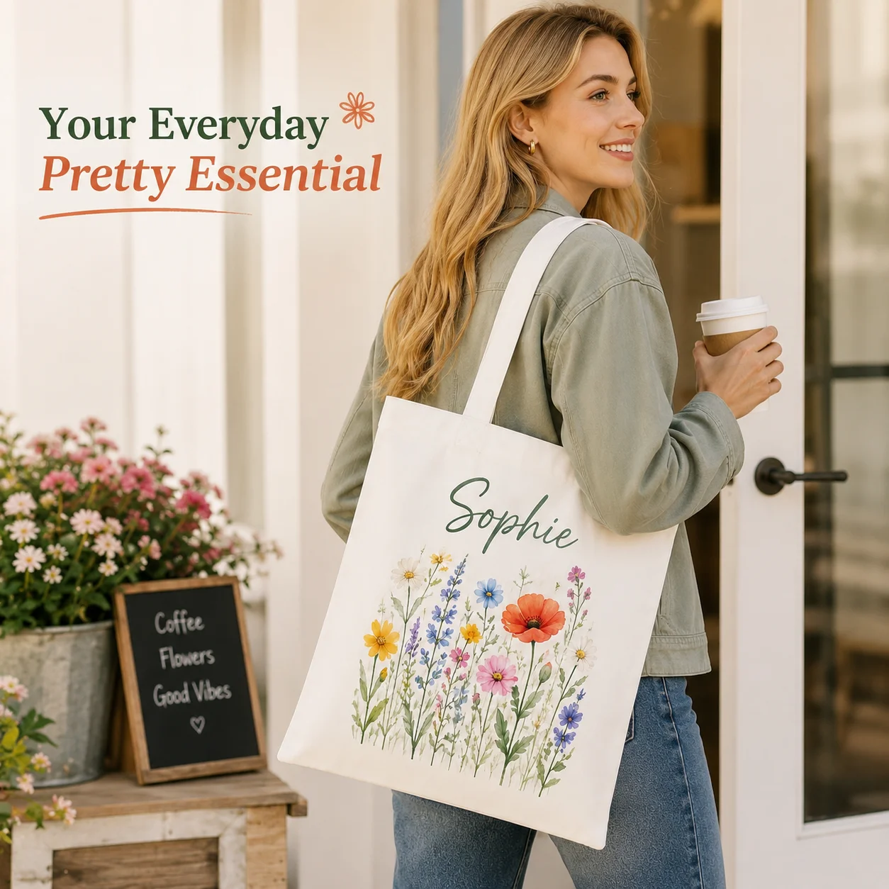 Custom Tote Bag Personalized Canvas Bag Photo Print Logo Print Reusable Shopping Bag Eco Friendly Handbag Gift