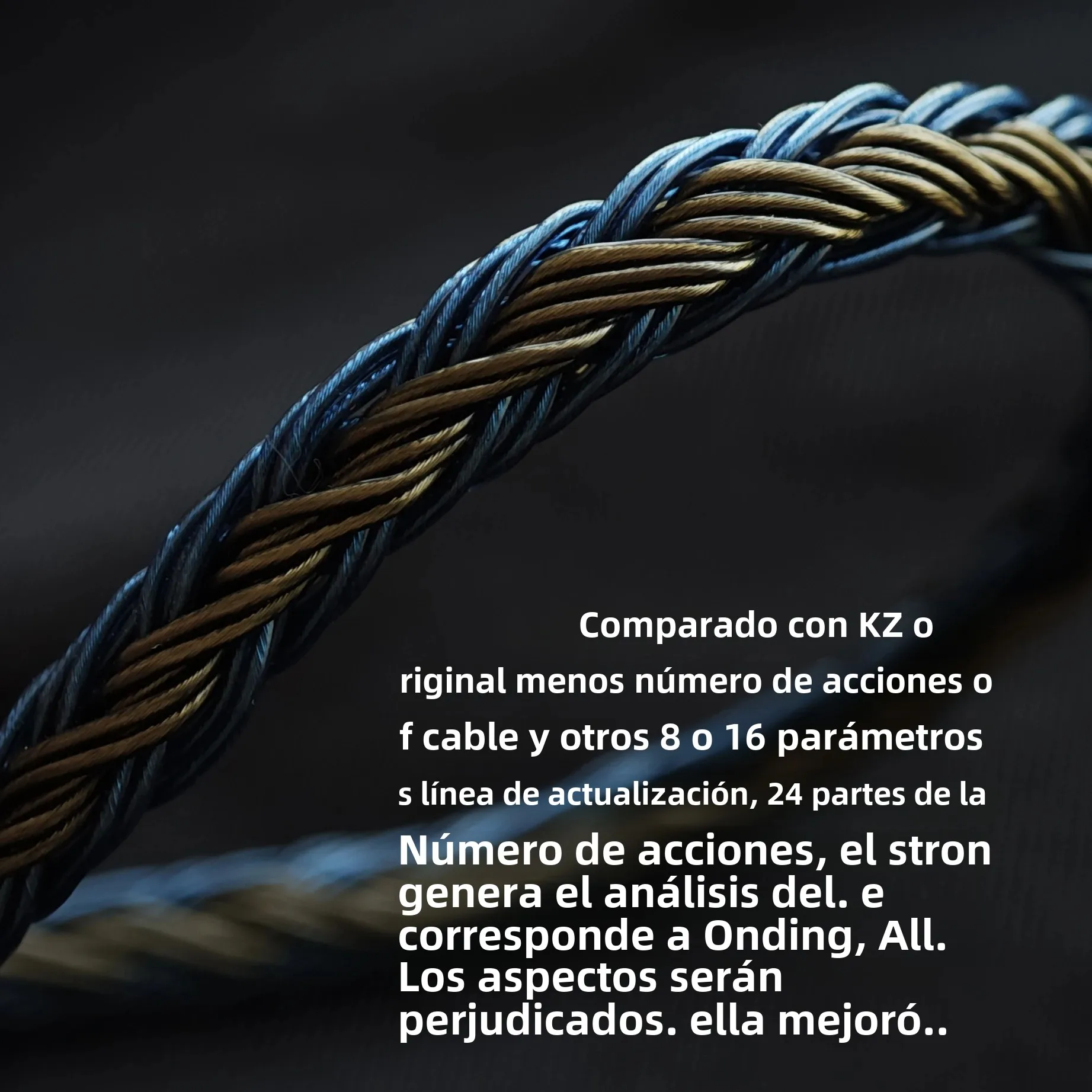 Cable de Actualización KZ ZS10 Pro X, AS16 Pro, AST24 Pro, ZAS - Balanceado de 4.4mm, 3.5mm con Micrófono, 24 Hilos OCC Plateado para Auriculares