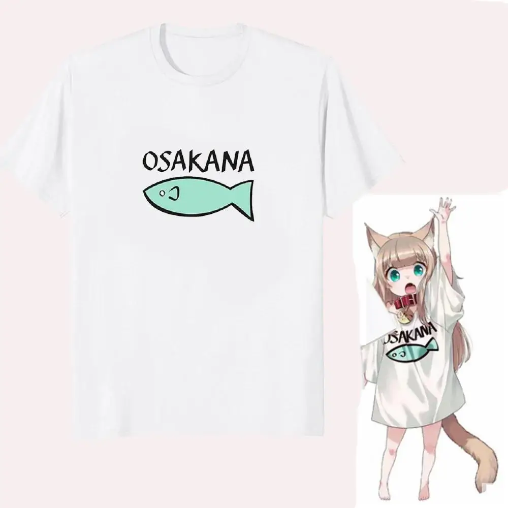 オサカナキナコメンズTシャツ,カジュアル,アニメ,ユニーク,新しいスタイル,プリント,ストリートウェア,クール,ソフト,夏