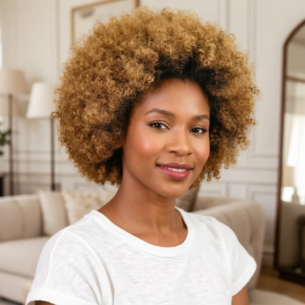 

13X4 Lace Front Short Afro Kinky Curly Wigs Human Hair for Women Puffy Fluffy Bouncy Soft Natural Looking Afro Curly Wigs