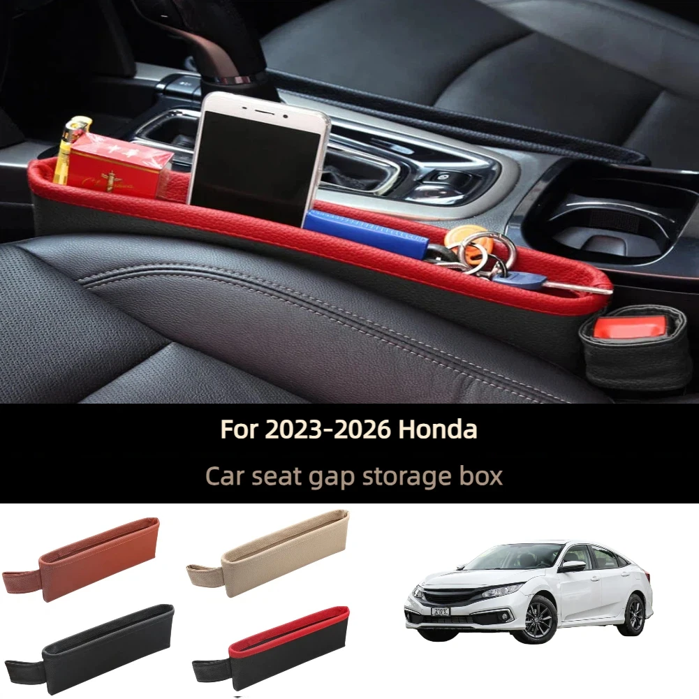 

Комплект из 2-х органайзеров для заполнения зазоров между сиденьями автомобиля Honda 2023-2026, кожаный органайзер-контейнер для консоли, передний боковой карман, органайзеры для сидений