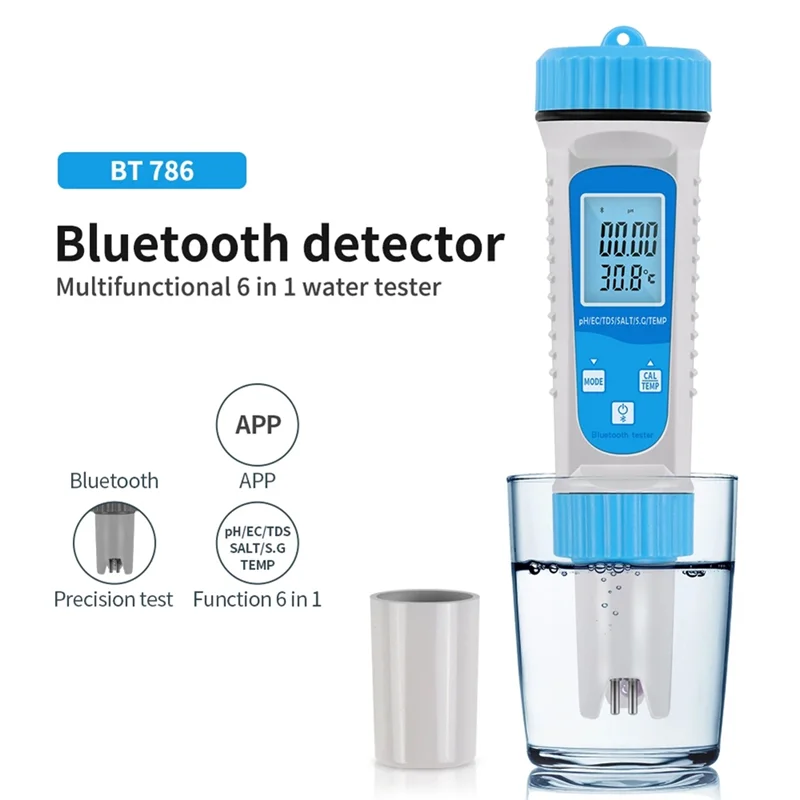 

Новый Bluetooth 6-в-1 TDS метр цифровой тестер воды EC TDS SALT SG измеритель температуры PH тестер аквариумной воды прочный легкий Insta