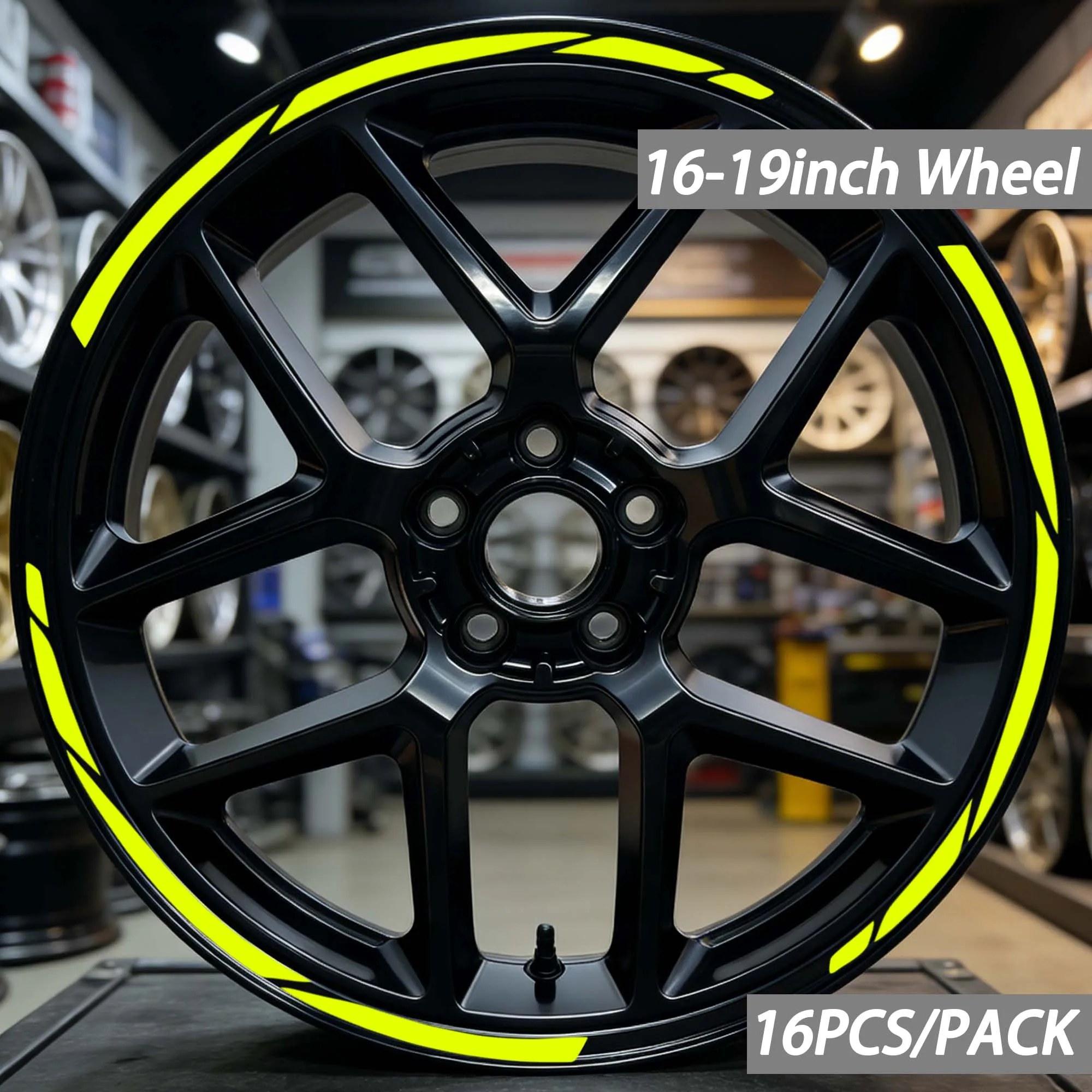 16PCS/1Set Racing Stripe Motorcycle Wheel Stickers Waterproof for 16 17 18 19inch Rims Modified Scooter Bicycle Vinyl Decals