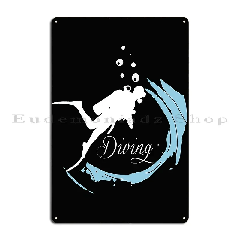 Diving Scuba Diving Diver Dive Metal Sign Party Vintage Kitchen Character Designing Tin Sign Poster