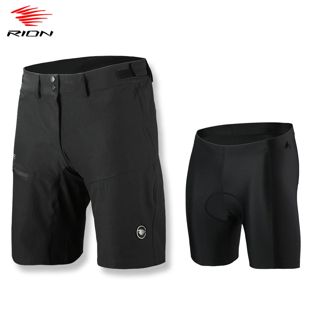 Mountain Biking Outfit - RION Men's Cycling Shorts Detachable Padded