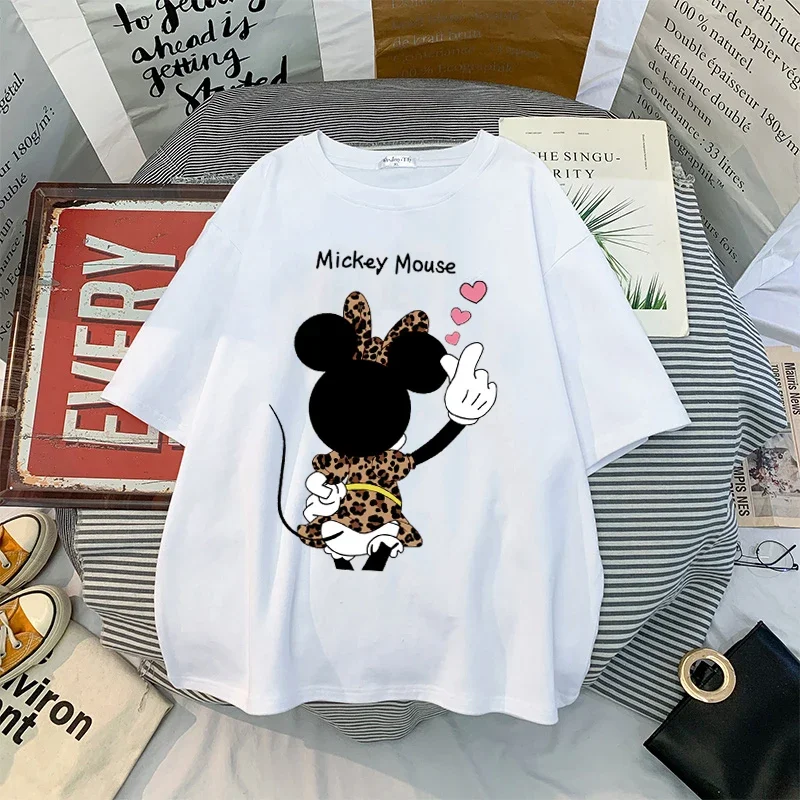 Mulheres Mickey Anime T-Shirt Oversized, Blusas Gráficas, Roupas Y2K, Tops Harajuku, Roupas Kawaii