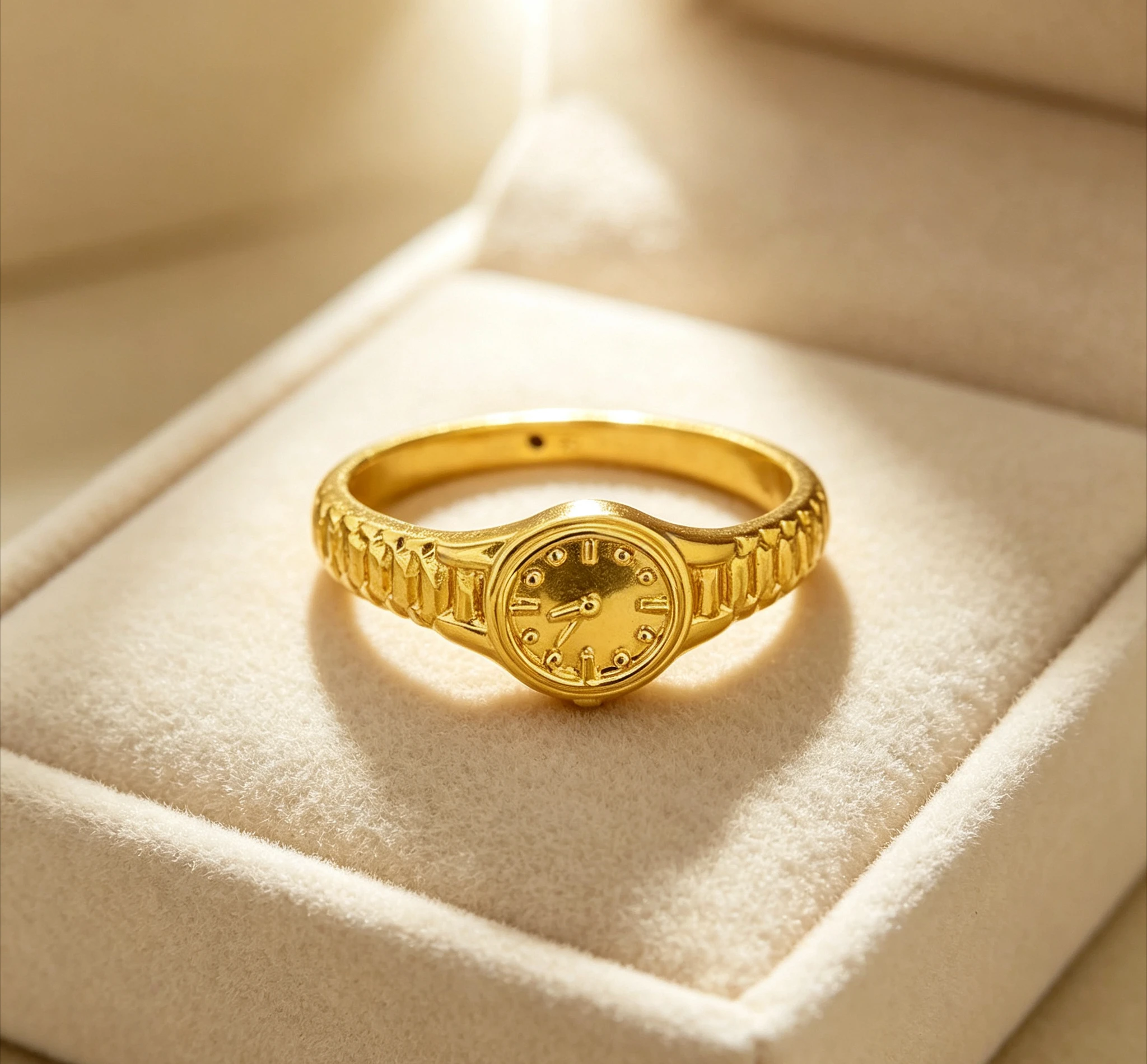 18K Gold Ring for Woman Small Watch Ring Luxury Quality Fine Jewelry AU750 Ring Party Gift Giving gifts for friends