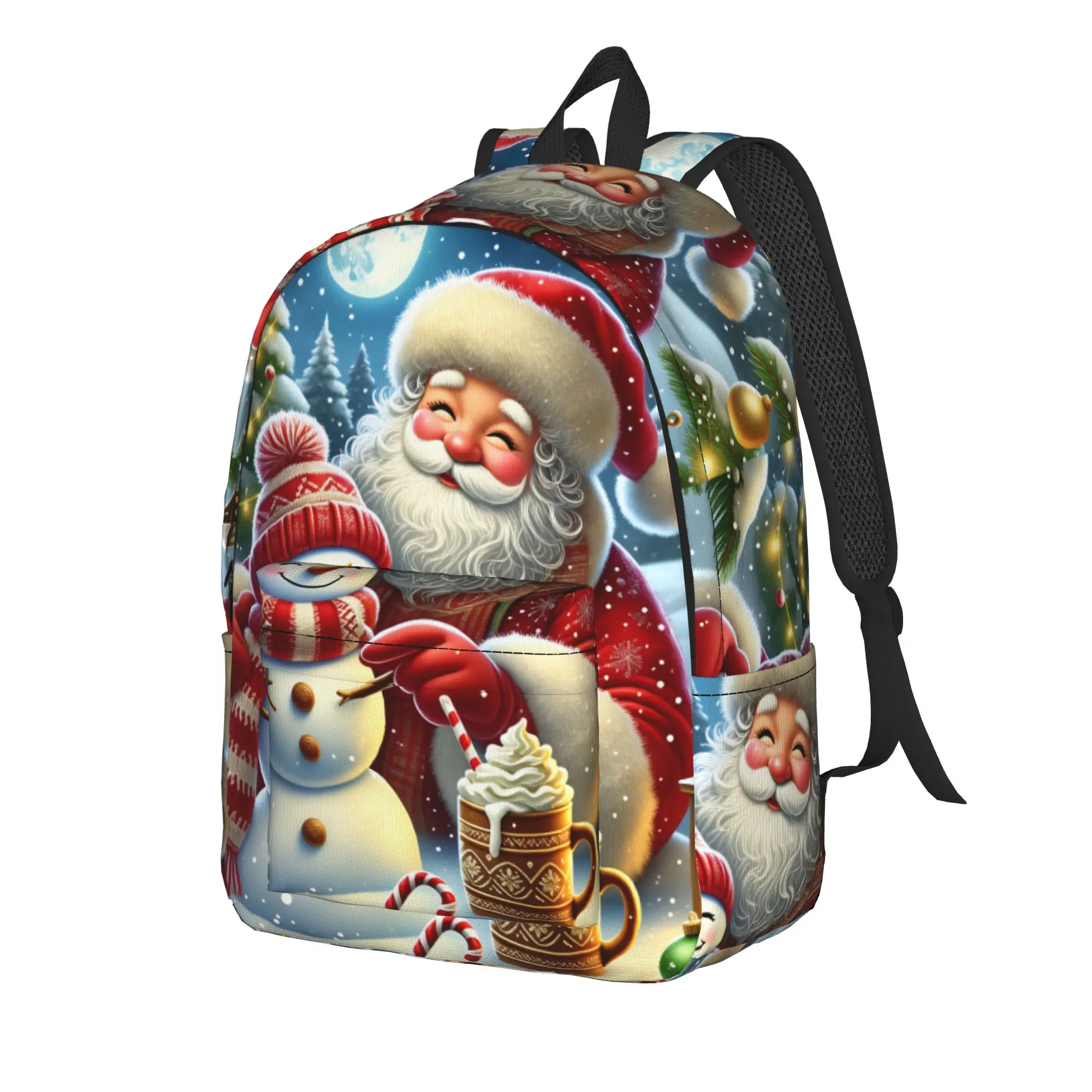 Christmas Santa Snowman Backpack  Workout Backpacks Girl Colorful Big School Bags Kawaii Rucksack