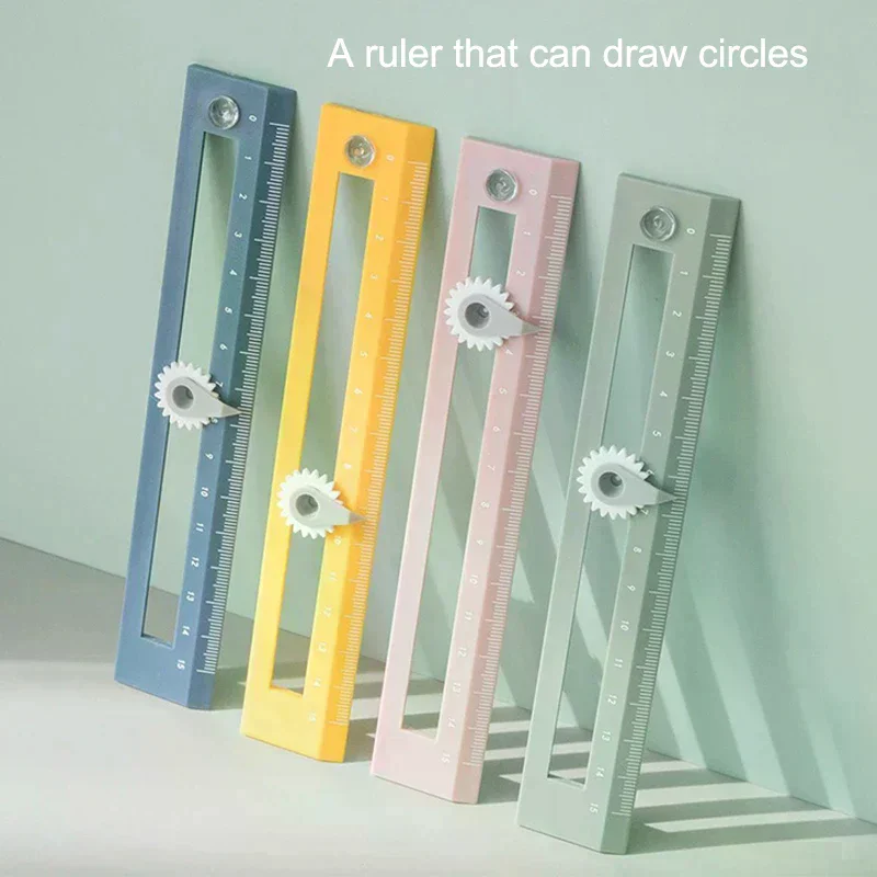 2-in-1 Multifunctional Compass Drawing Ruler Straightedge Compass Ruler Geometric Measuring Tools For Office School Home