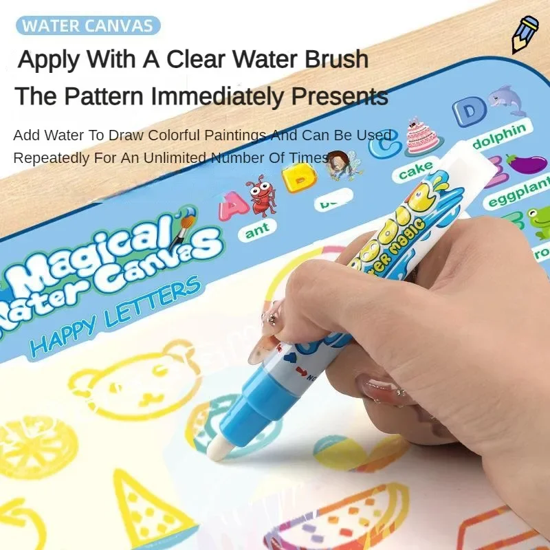 Magic Water Drawing Mat Coloring Doodle Canvas Set Toy with Whater Pen Repeatable Painting Non Dirty Hands Puzzle Painting Toys