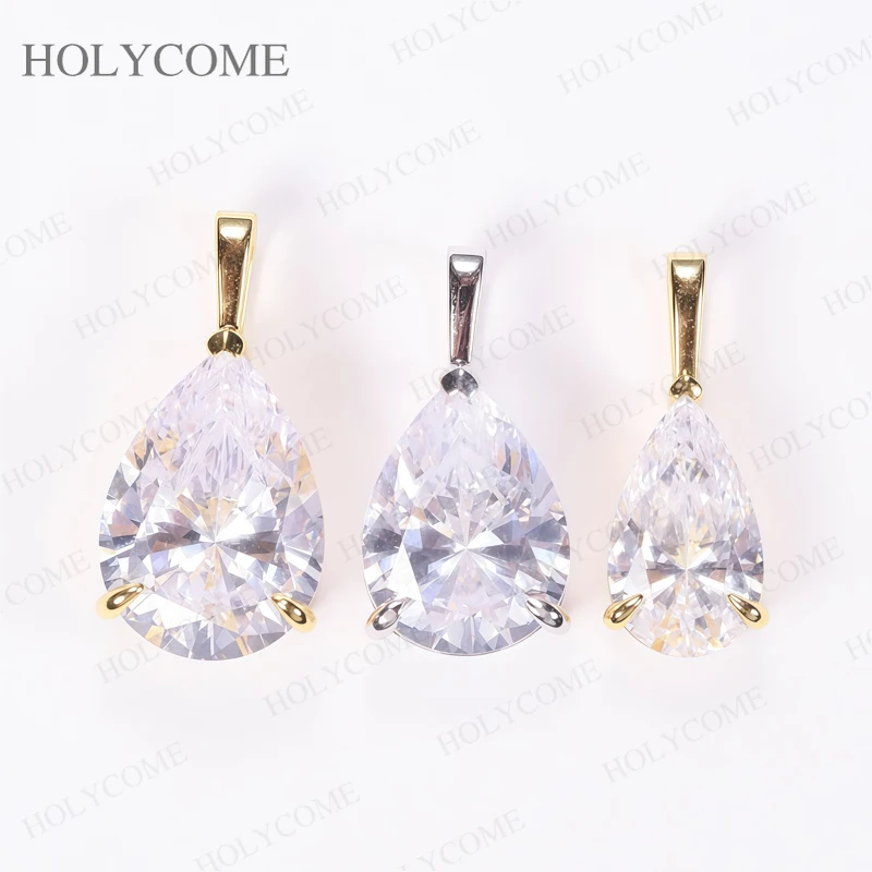Custom Pendant Choker Pear Shape 8CT/10CT/16CT S/M/L Chain Personalized Elegance Sparkle S925 White Yellow Gold Wedding Jewelry