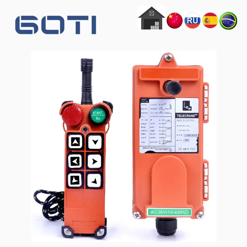 Brazil Spain Russia Warehouse F21-E1B F21-E1 220V 65-440V Industrial Crane UTING Remote Control TELECRANE TELEcontrol