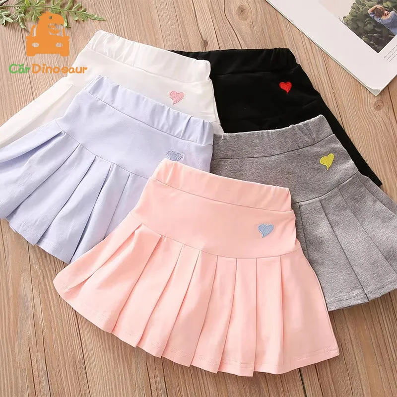 2026 Summer Fashion 3 4 6 8 9 10 12 Years Cotton School Children Clothing Dance Training For Lovey Baby Girls Skirt With Shorts