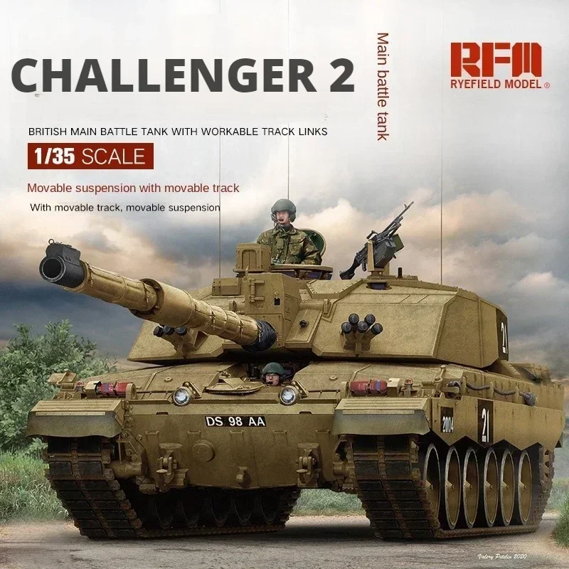 

Модель Ryefield 1/35 RM-5062, основной боевой танк British Challenger 2, с подвижной гусеницей, масштабные игрушки «сделай сам», комплект модели