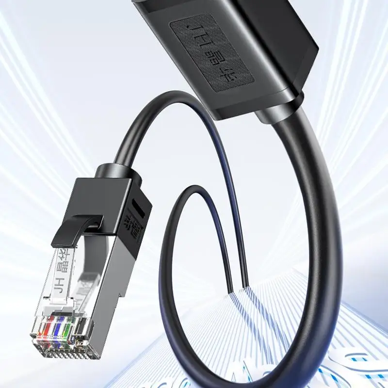 F62C Cat6 Networking Extension Cable 5 Angled Design Double Shielded Connectors