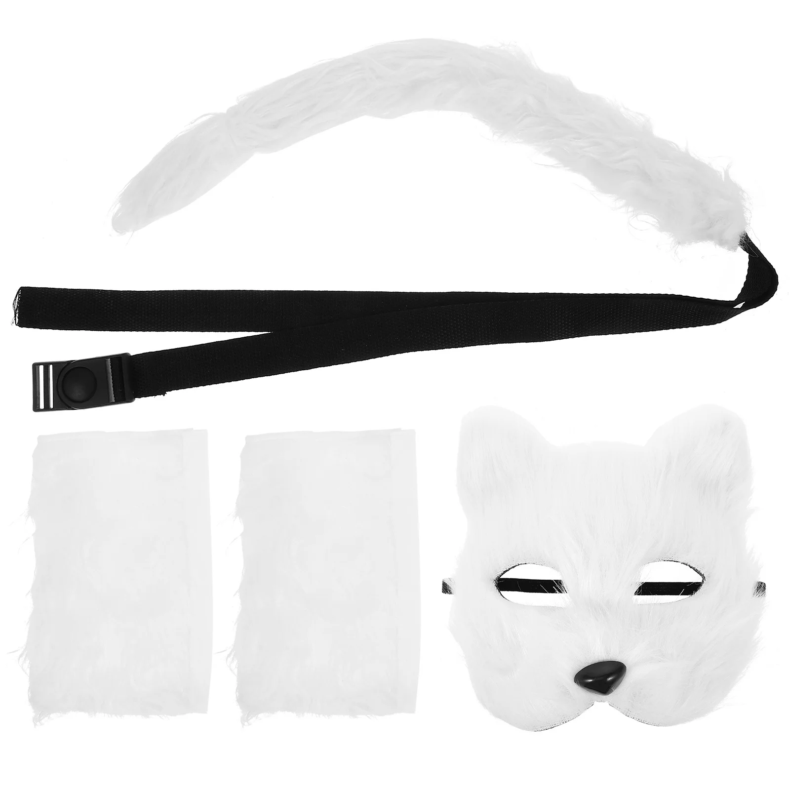 1 セットオオカミコスチュームセットコスプレマスク手袋テールパーティーハロウィン装飾アクセサリーオオカミコスチュームセットコスプレマスク装飾手袋