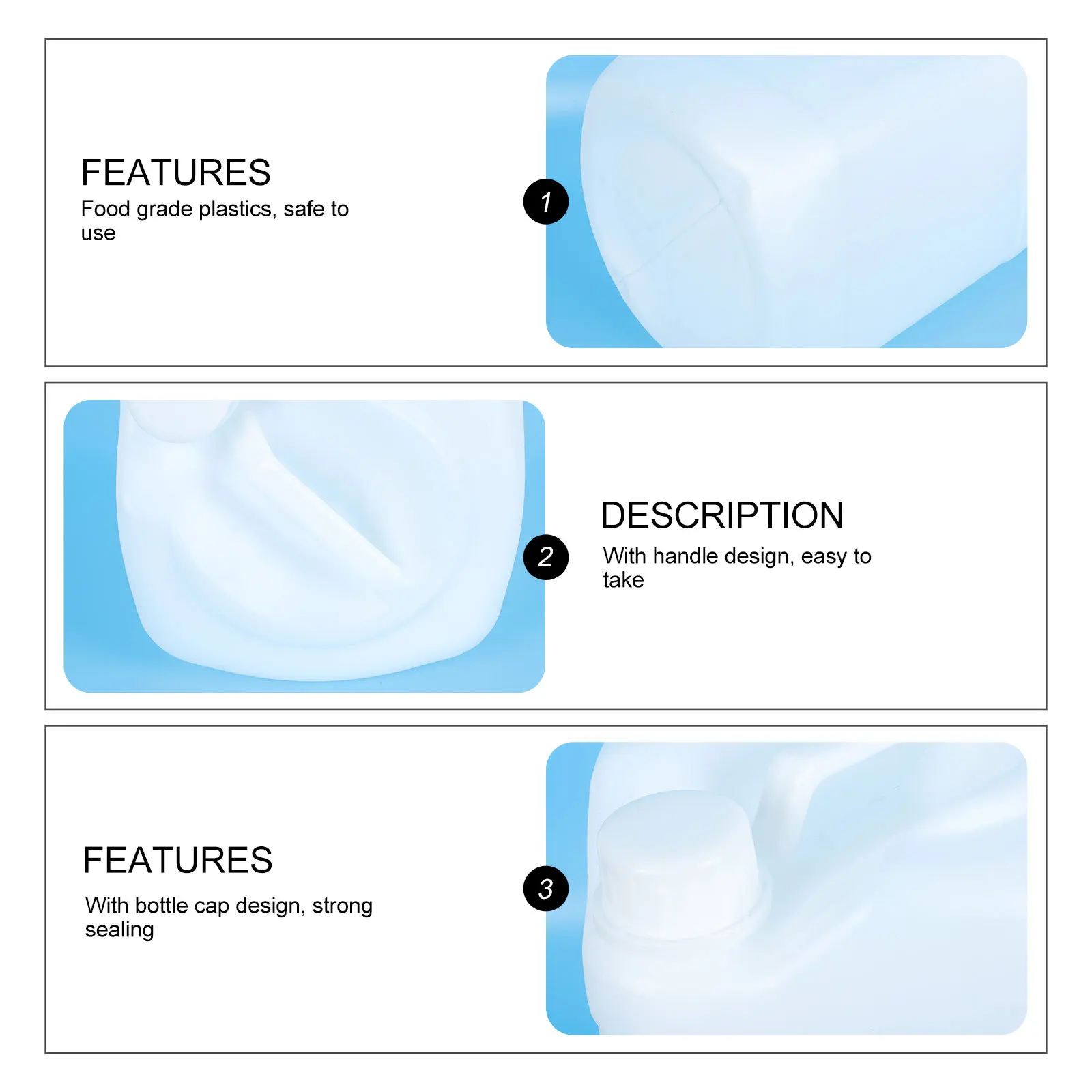 

Sealing Bucket Food Grade Plastic Translucent Storage Jug Handle For Water Milk Juice Honey Kitchen Drink Container Practical