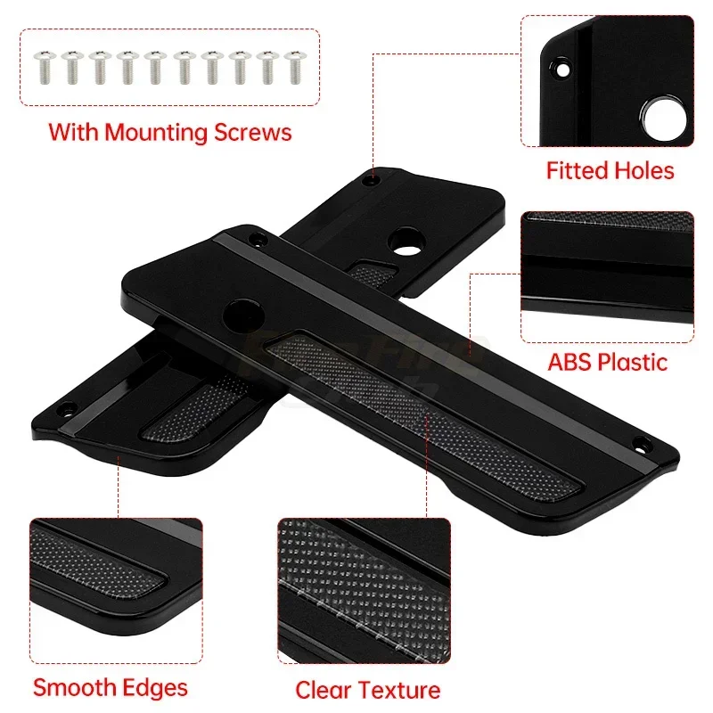 Motorcycle Black ABS Saddlebag Latch Cover For Harley Touring Electra Street Glide Road King FLH FLT FLHR FLTR 1993-2013 3