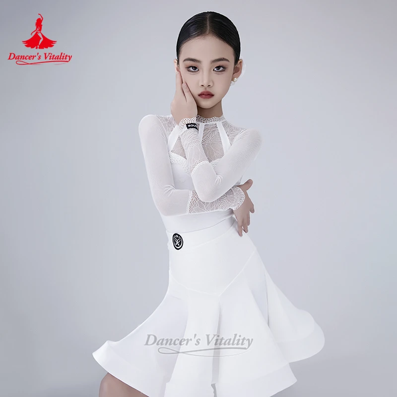 Child Latin Social Dance Perform&Training Suit Dancer's Vitality Chacha Rumba Waltz A Variety of Clothing Matching Styles Custom