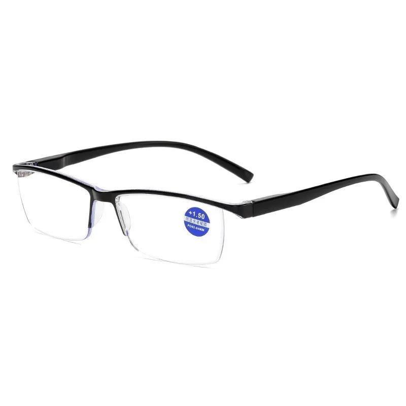 Ahora Ultralight Square Half Frame Reading Glasses Presbyopic Glasses Men Women +100 +150 +200 +250 +300 +350 +400 Brown Black