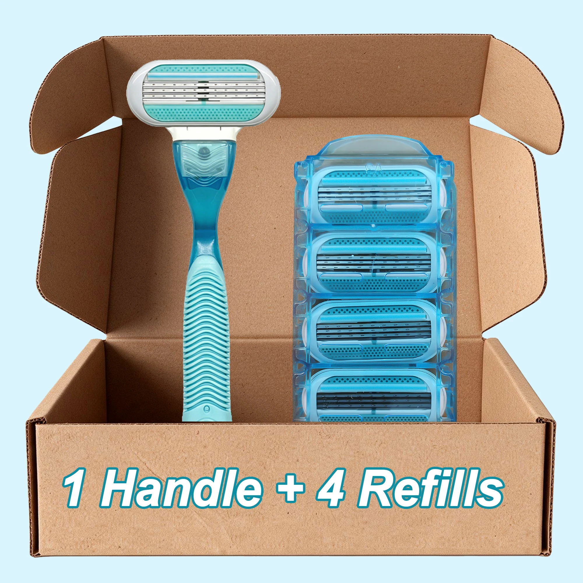 3-Blade Razor for Women with Aloe Vera Lubricating Strip, Manual Shaver for Legs Underarms Bikini, Body Hair Removal