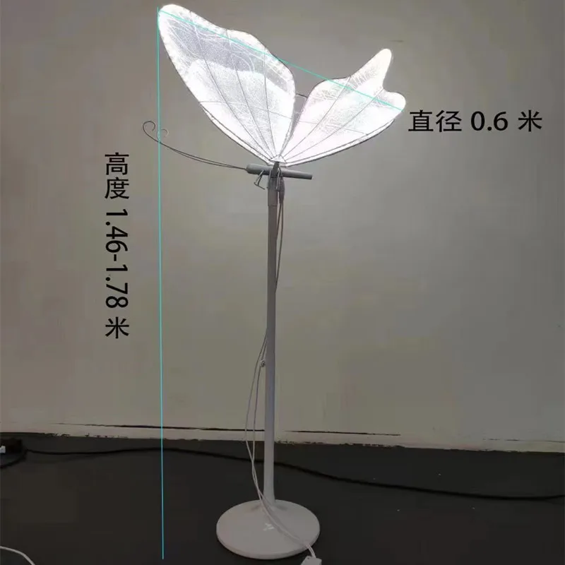 Wedding props wrought iron luminous butterfly ceiling decoration wedding stage welcome area wing ornament peony flower road guid