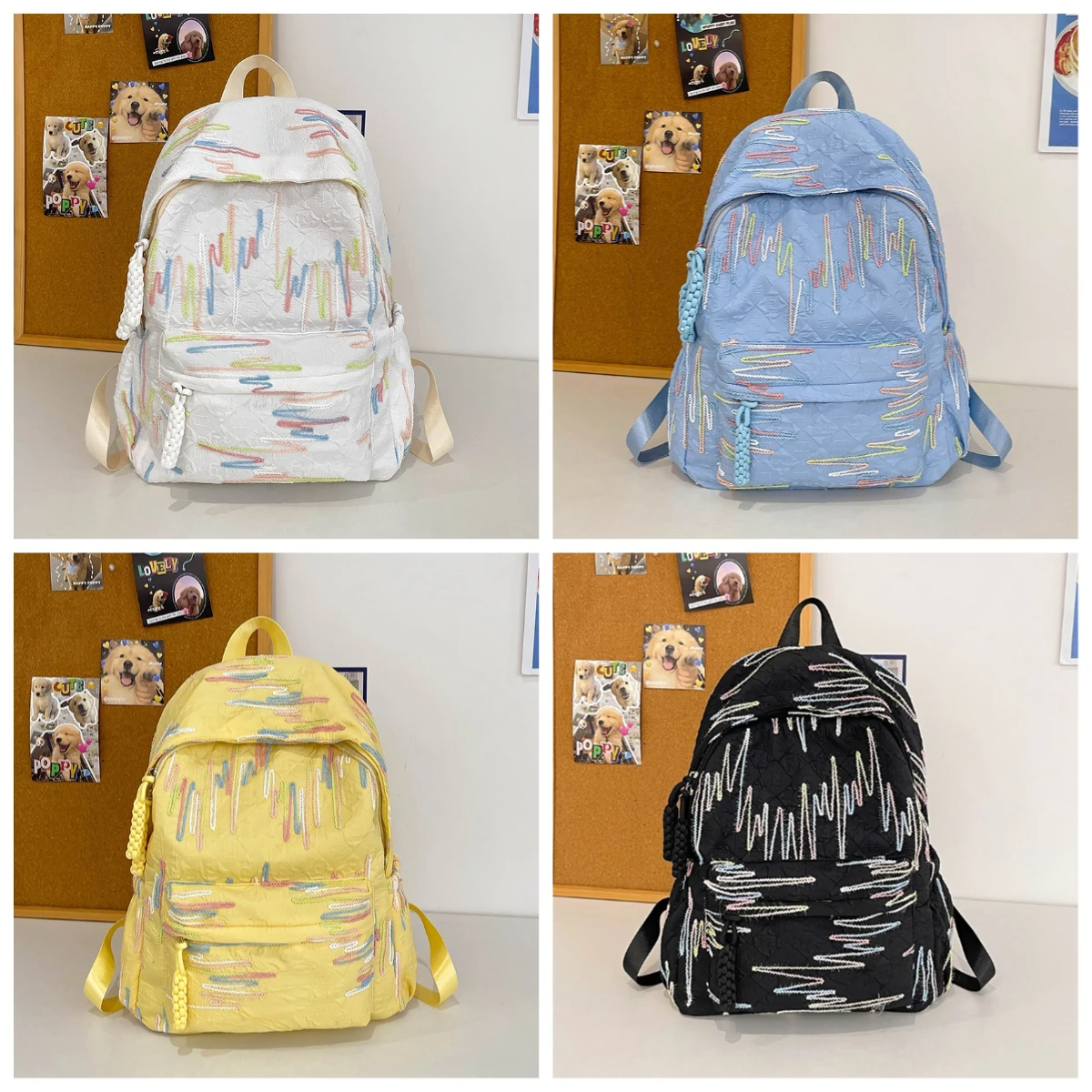 

Милый женский рюкзак с вышивкой в стиле Ins для студенток, универсальный школьный рюкзак для девочек, модный аксессуар к учебному сезону