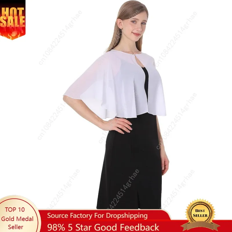 

Baoqiya Capelets for women Chiffon Cape Soft Shawls and Wraps Wedding Capes 1920s flapper Cover Up