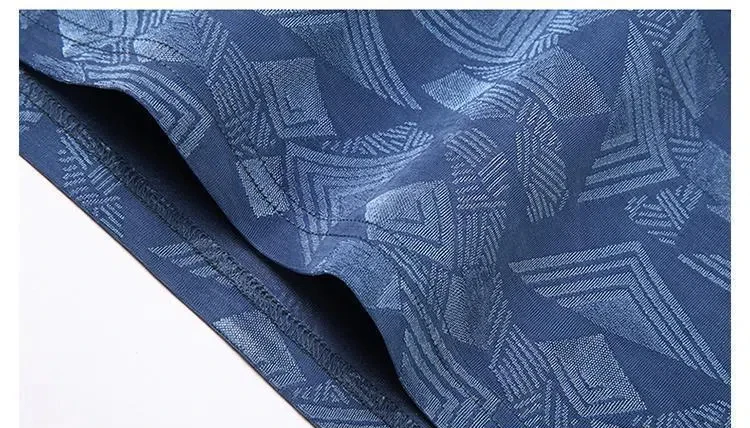 Mulberry Silk Men's Short-sleeved T-shirt Loose Jacquard Half-sleeved T-shirt with Trendy Casual Ice Silk Base Shirt