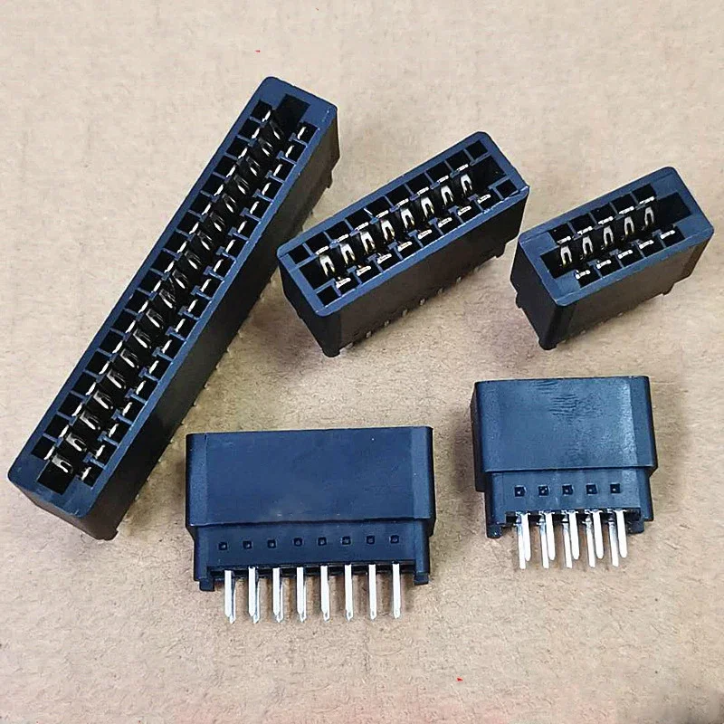 Slot per connettore scheda bordo passo 2,54 mm Presa bus Presa per dito dorato Scheda PCB Pin dritto curvo 4P6P8P10P12P14-86P