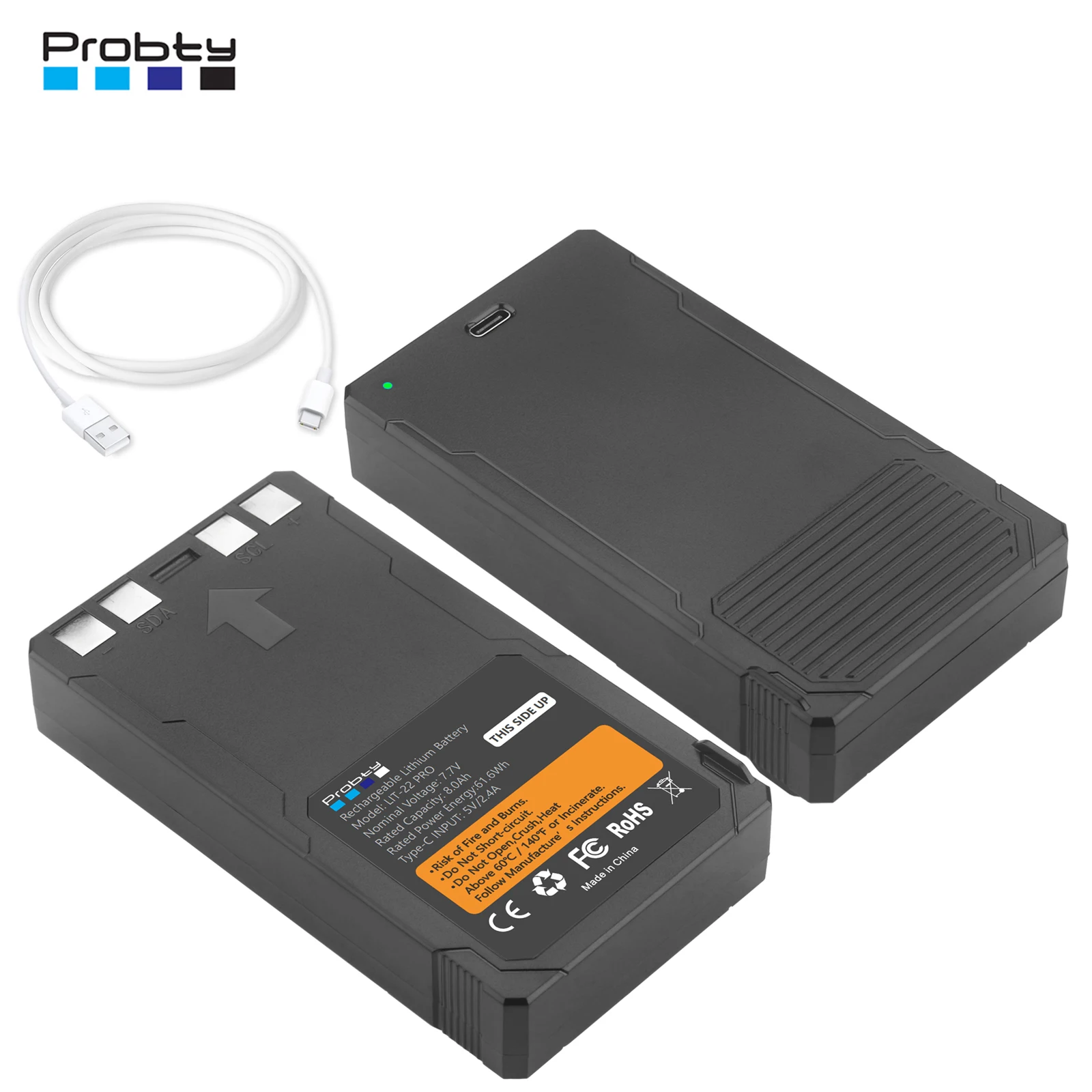 Probty 8000mAh LIT-22 Batería Recargable para Cámara de Caza SPYPOINT Flex-M, Flex G-36, Flex-Plus, Flex-S