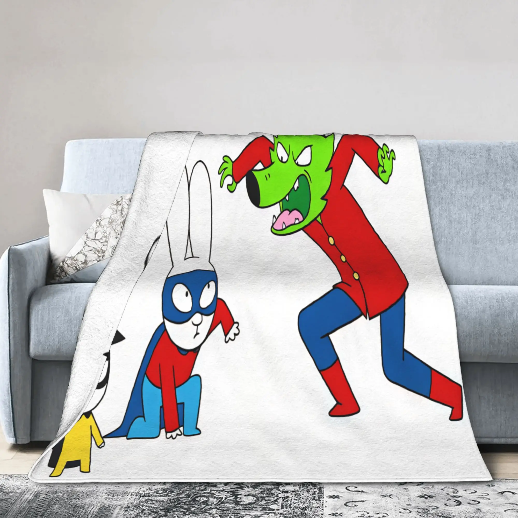 Simon Super Rabbit  Blanket Quality Warm Soft  Throw Blanket Winter Travel Car Outdoor Aesthetic Bedspread