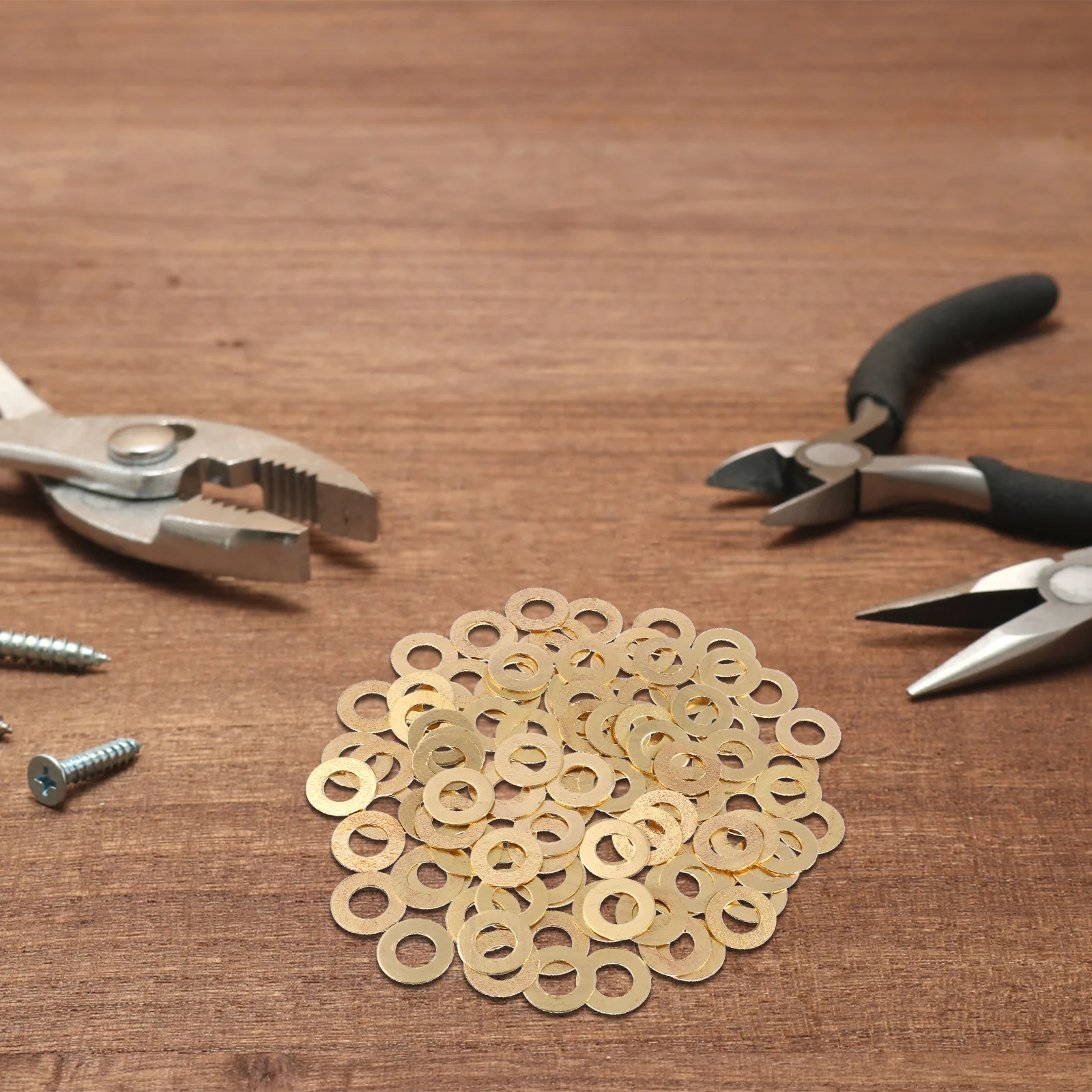 

100 pcs Brass Flat Washers 3Mm 5Mm 8Mm Yellow Round For Furniture Hardware Auto Parts Flat Brass Ring Gasket Sealing Washer