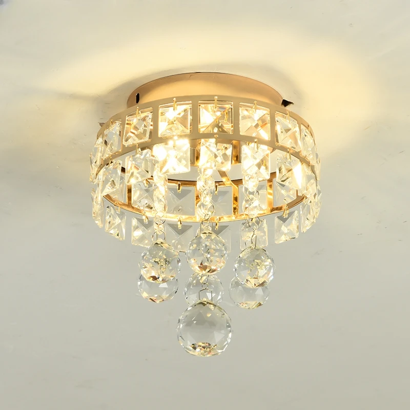 

Luxury Crystal Ceiling Lamp Nordic LED Lights For Corridor Aisle Balcony Staircase Cloakroom Porch Bedroom Home Indoor Lighting