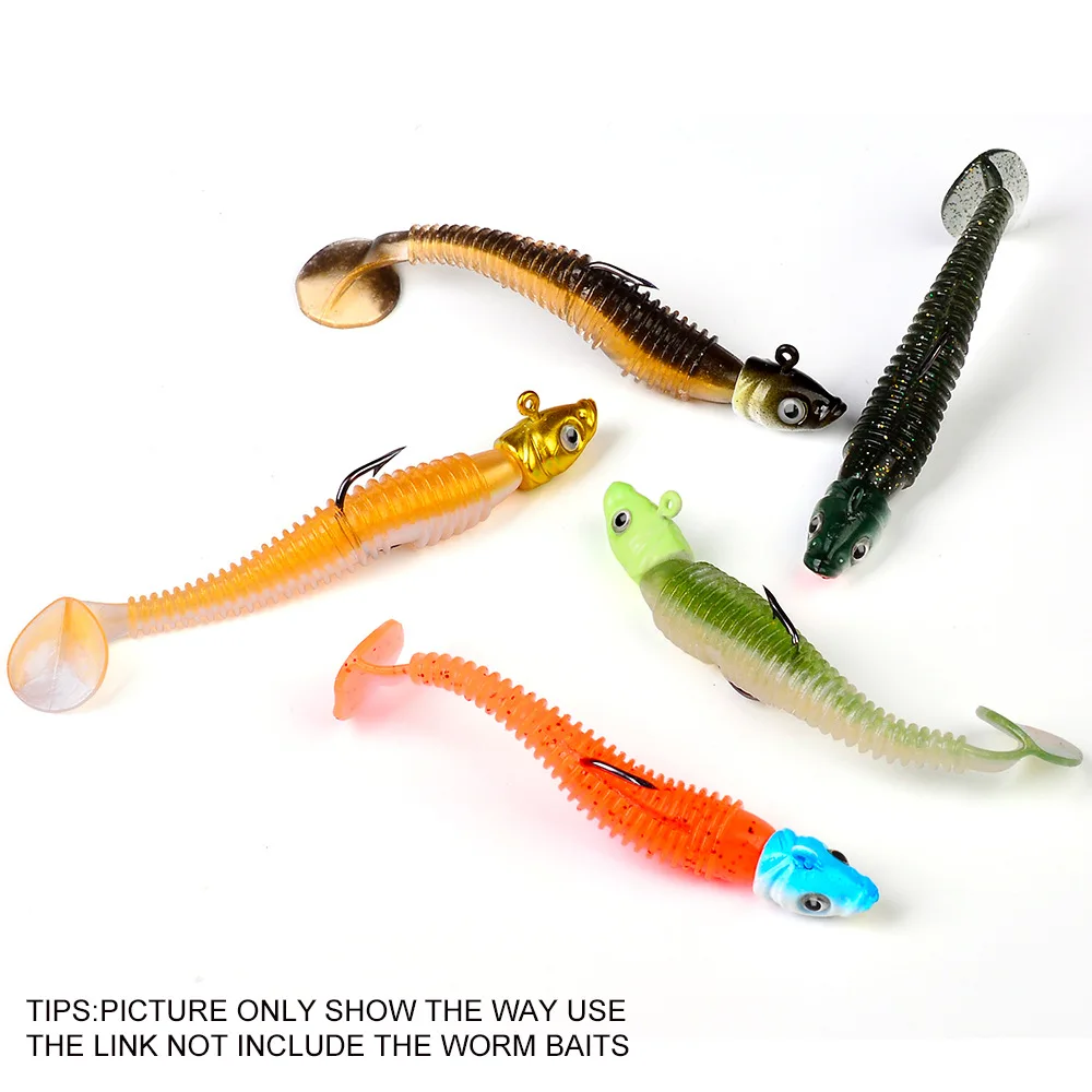 Sea.Yolo 5pcs/pack 3.5g/5g/7g Fish Head Hook Fishing Hook Barbed Hook Jig 3D Eye Lead Head Hook For Bass Ocean Boat Fishing