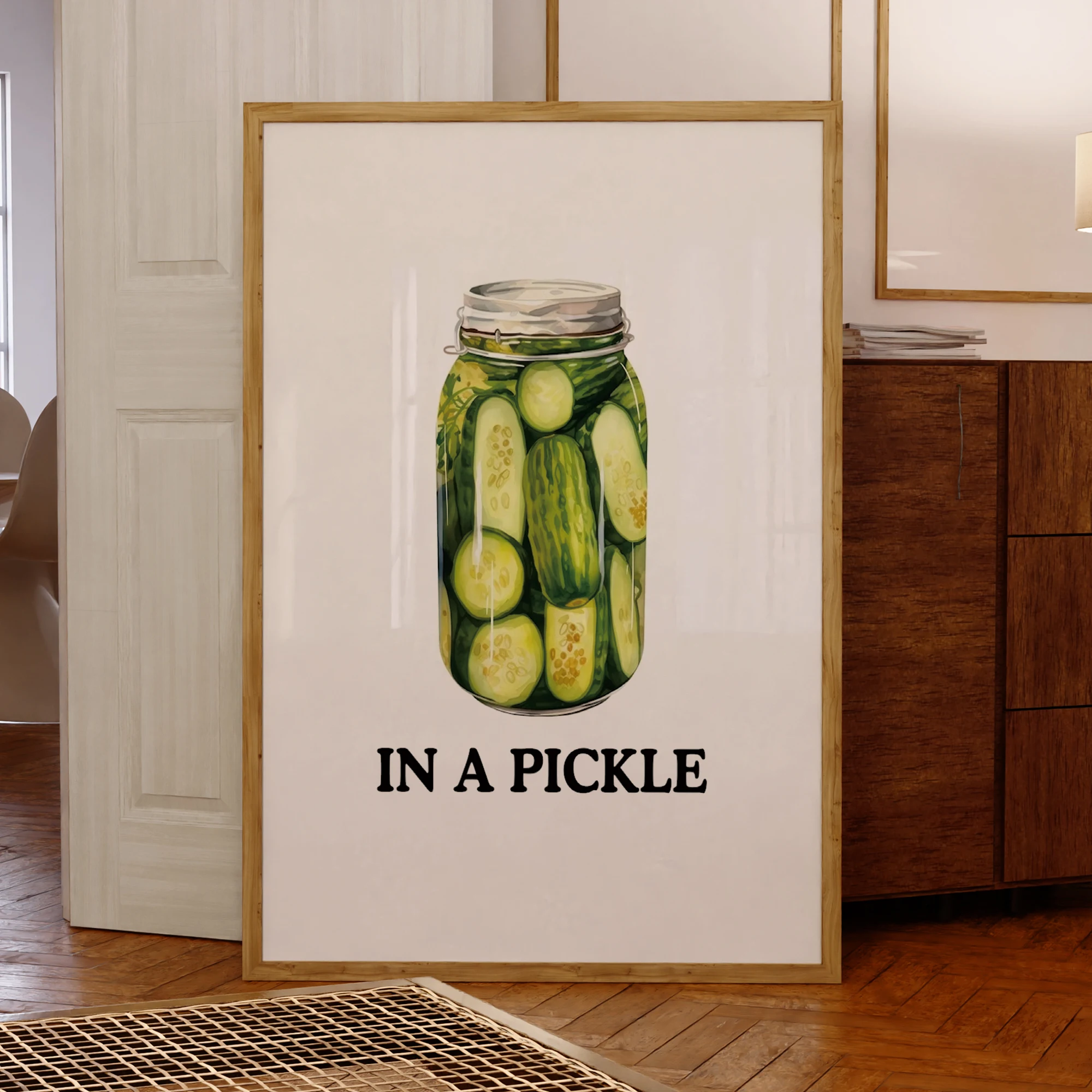 In A Pickle Wandkunstdrucke, Leinwandgemälde, Poster, Bild für Wohnzimmer, Küche, Schlafzimmer, Heimdekoration