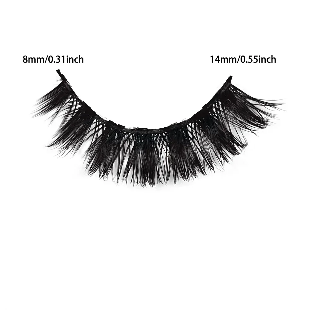 5 Pairs Cat Eye Eyelashes 3D Natural False Lashes D Curling Fluffy Soft Cross Manga Lashes Wispy Natural Eyelash Extension