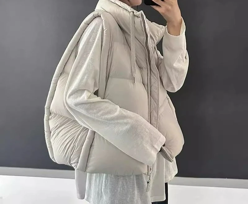 

2025 Down Cotton Vest Women's New Design Sense Stand-up Collar Thickened Design Sense Versatile Fashion Jacket
