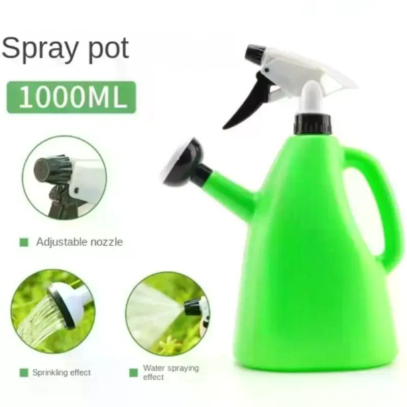 Pressure Spray Water Kettle, Plastic Garden Plants Watering Can Pot, Gardening Supplies 1L Adjustable 2 In 1 Flower Sprayer Home