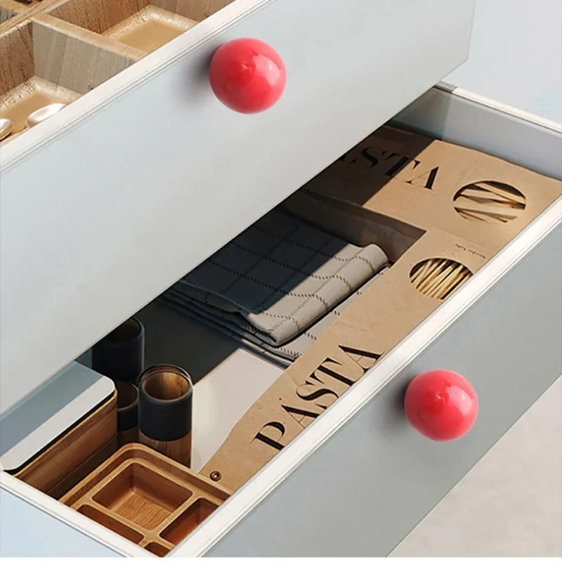 Colorful Round Ceramic Pull Modern Spherical Cabinet Wardrobe Door Handle Cute Drawer Handle Single Hole Colored Ball Pulls