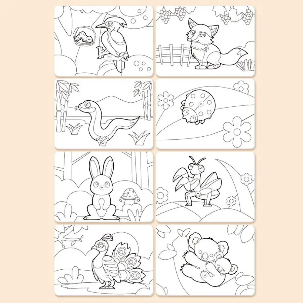 

Paper 3D Geometric Sticker Books Educational Toys Handmade DIY Paste Material Kit Montessori Cute Animals Sticker Book Kids