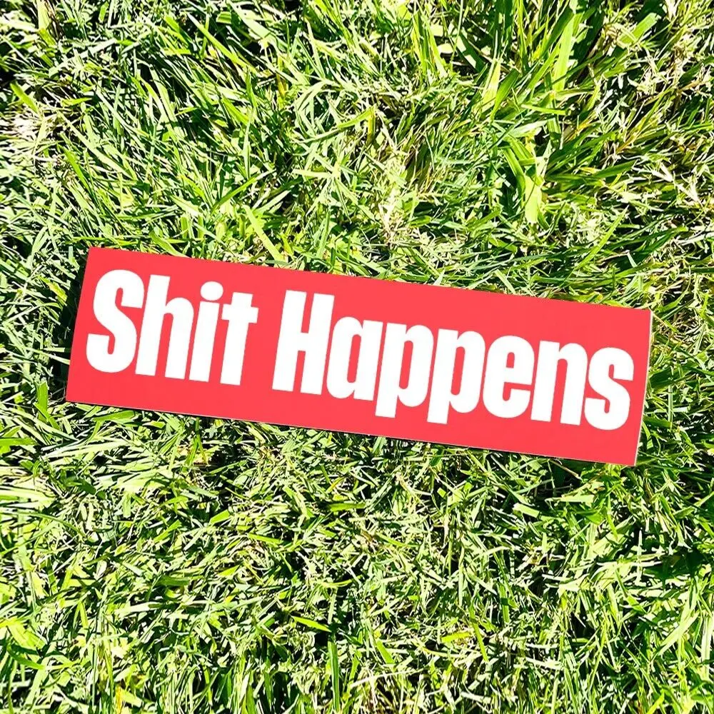 S**T HAPPENS Bumper Sticker - Funny ICONIC Vintage Style Vinyl Decal 80s 90s - Bumper Stickers - Car Stickers