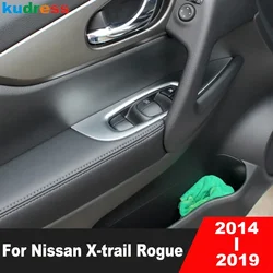 Car Inner Door Window Lift Switch Button Panel Cover Trim For Nissan X-Trail Rogue T32 2014-2018 2019 Matte Interior Accessories
