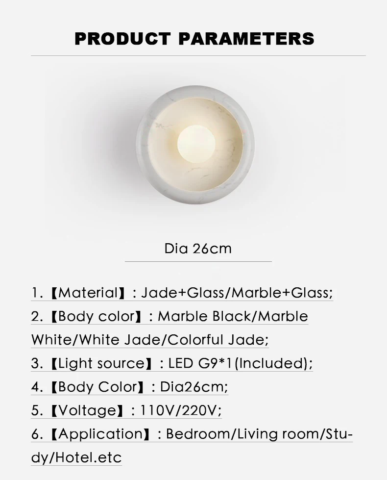 Luxo moderno Lâmpada de parede, Luminária de cabeceira, Branco, Verde, Jade, Hotel, Villa, Sala de estar, Luminária de fundo, Home Decor, E27