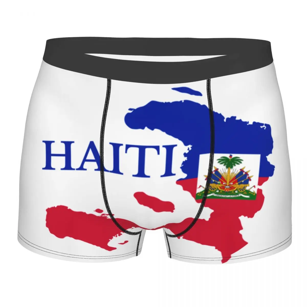 Sexy Haiti Map Flag Boxers Shorts Underpants Men's Breathbale Briefs Underwear