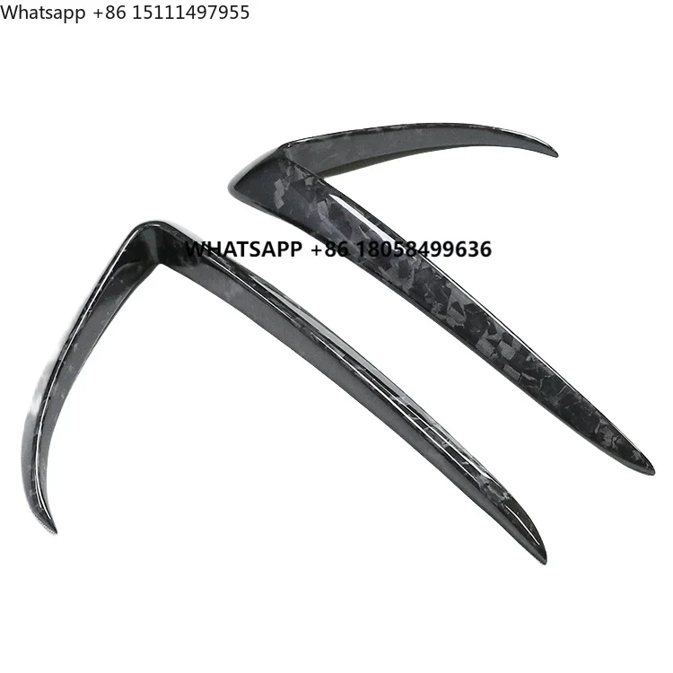 For  MODEL 3 2018-IN Forged Surface Carbon Fiber Rear Bumper Splitters Fins Rear Side Vents Canards Blade