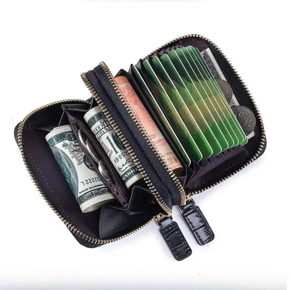 New Woman Wallet Card Holder Lady Coin Purse RFID Women Storage Bag Crocodile-patterned Double-layer Zipper Multi-card Coin Bag